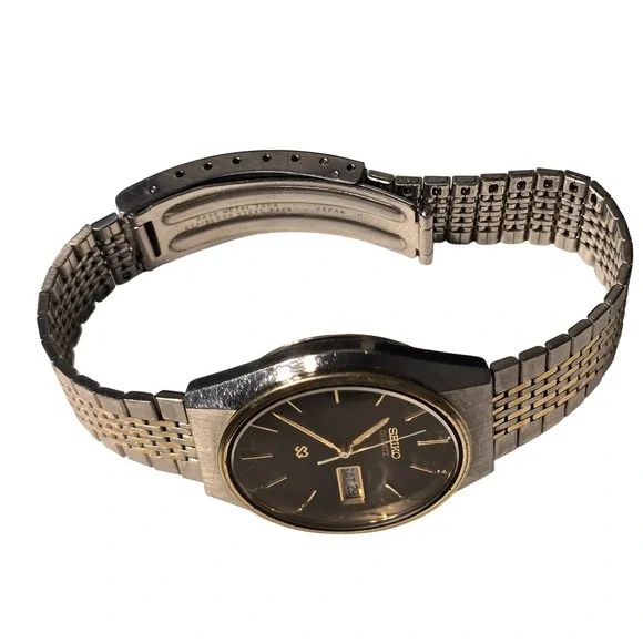 Vintage Seiko Quartz Two-Tone Watch Old‎ Money Classic Minimal Day Date Timeless - Picture 2 of 15